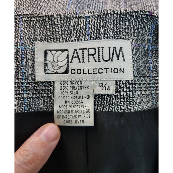 NWT Vintage Atrium Collection Silk Blend Blazer Gray 13/14 - Picture 3 of 3